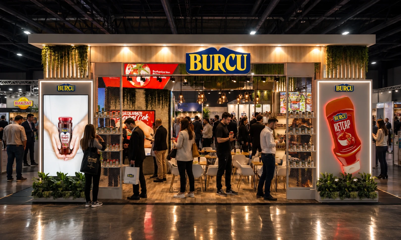 Burcu fuar standı ziyaretçi akışıyla